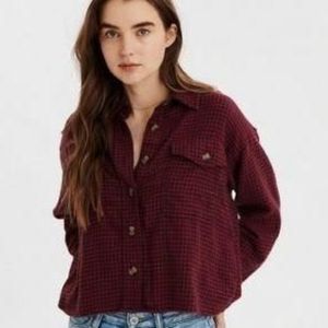 American Eagle Cropped Flannel